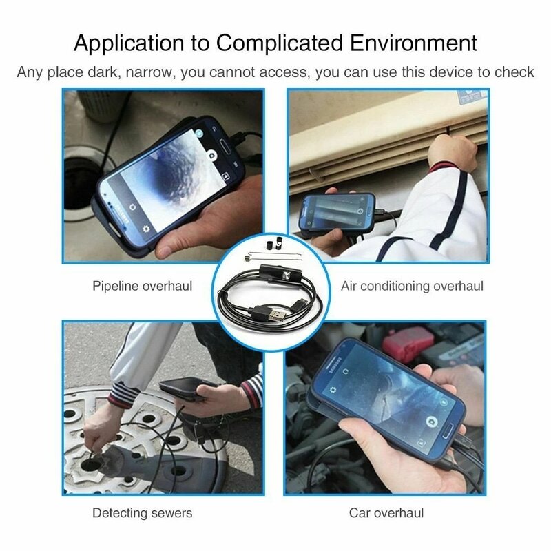 5.5mm/7mm HD 3 in 1 OTG Android Endoscope Camera Borescope IP67 Waterproof Sewer Industrial Mobile Endoscope Piping Endoscopy