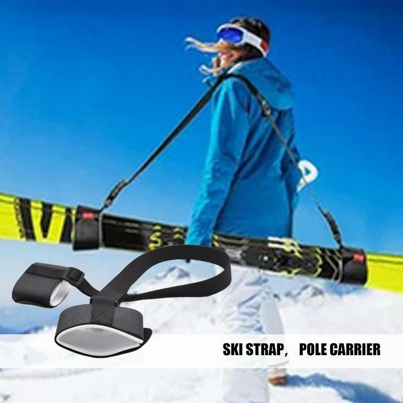 Tali pengencang Ski, pembawa Ski dapat diatur, tali nyaman, tali transportasi Ski dengan bantalan EVA untuk Ski, mendaki gunung, berkuda, foto