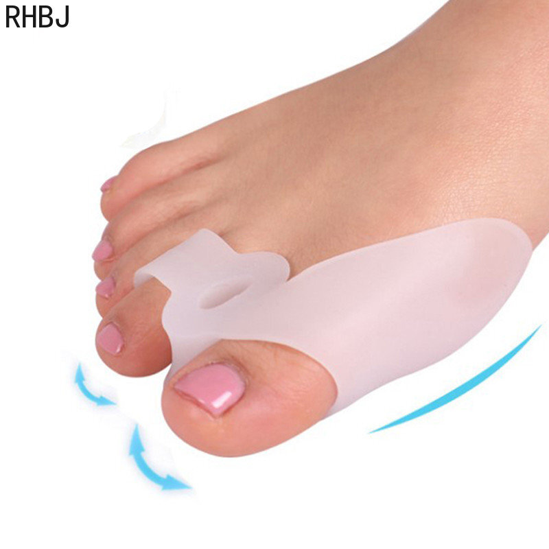 실리콘 젤 엄지 교정기, Bunion 발 발가락 외반증 보호기 분리기 손가락 교정기 조절기 발 관리 도구, 2 개