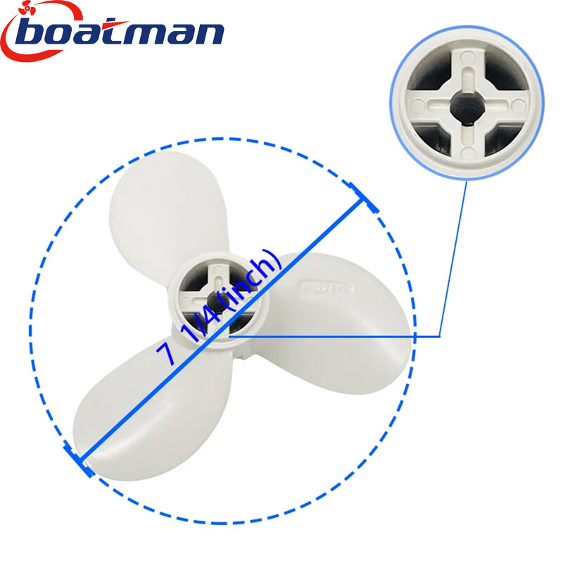 Boat  Propeller for Yamaha 2HP 7 1/4x5 inch Outboard Motor Aluminum Screw Pin Drive 6F8-45942-01-EL Marine Engine Part