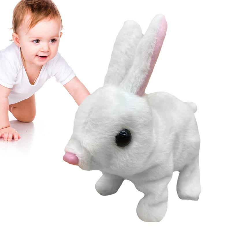 토끼 장난감 교육용 인터랙티브 전자 봉제 토끼 장난감, 걷고 말하는 동물, 귀 흔드는 봉제 인형, 전기 장난감