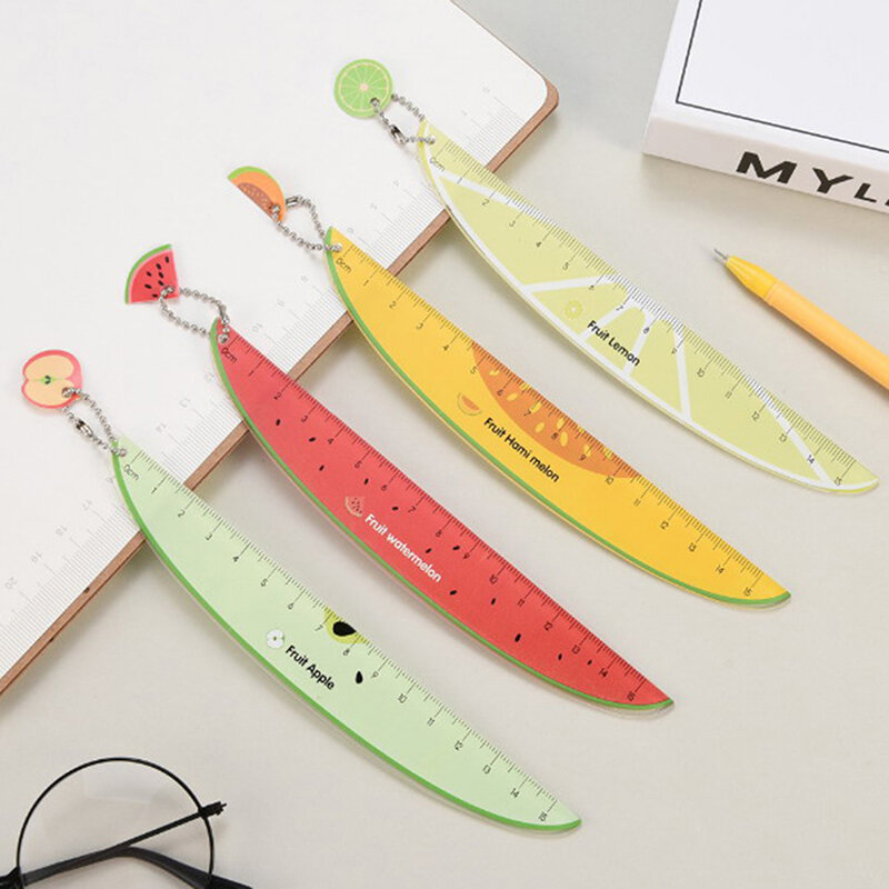 Plastikowe linijki prosto narzędzie pomiarowe uroczych owocowy wzór materiałów szkolnych