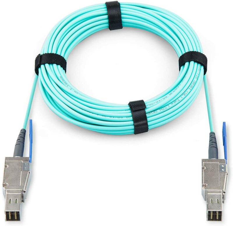 SAS Mini HD SFF-8644 ke Mini SAS HD SFF-8644 kabel serat optik AOC 10M/33FT