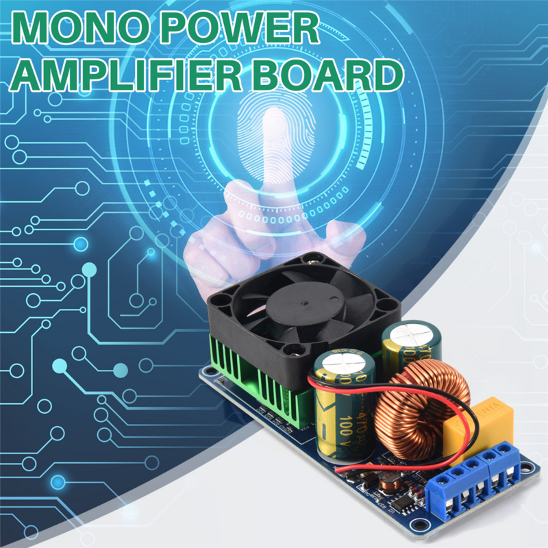 Placa do amplificador de potência digital mono HIFI, IRS2092S, alta classe de potência D, 500W, 58-70V
