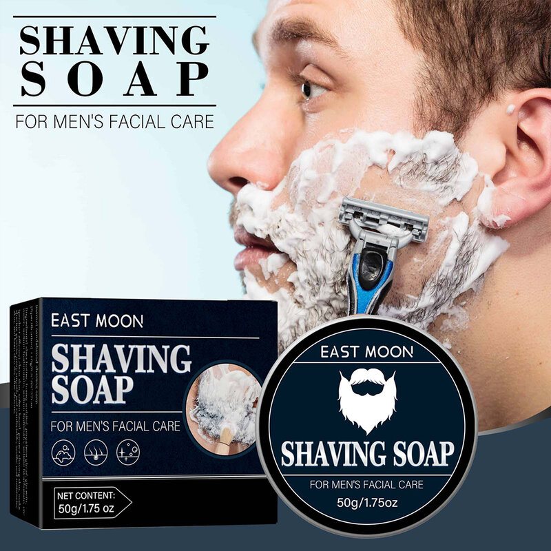 Afeitado espumoso para hombres, salón de barbero, suaviza la barba, limpieza del vello Facial