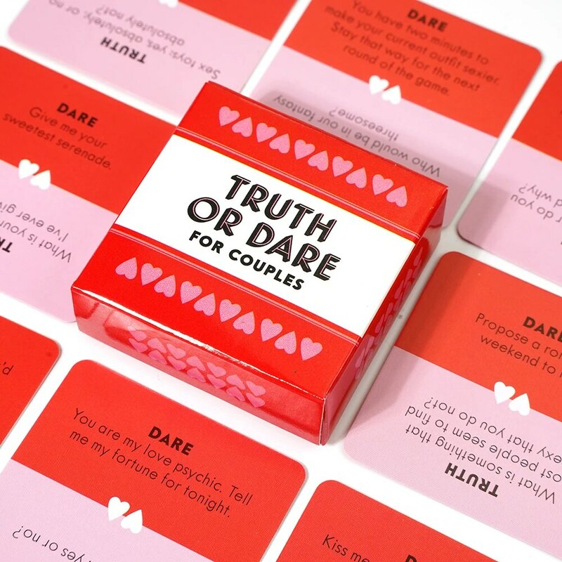 TRUTH OR DARE for Couples 50 Questions and Challenges Sexy Date Night Card Game for Couple Naughty Adult Game