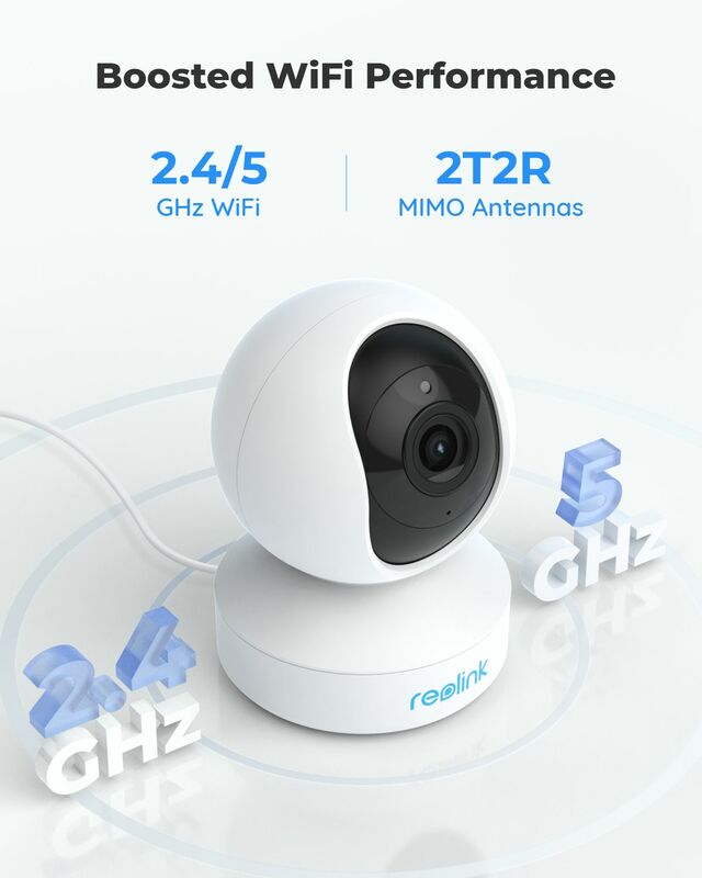 Reolink-Caméra de surveillance intérieure IP WiFi HD 5MP (2.4G/5G), dispositif de sécurité sans fil, babyphone vidéo, avec n'aime PT et audio bidirectionnel