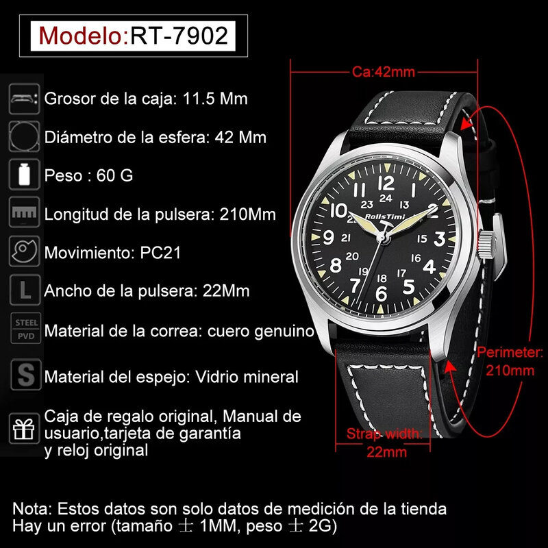 Rollstimi นาฬิกาควอตซ์แฟชั่นเรียบง่ายสำหรับผู้ชาย2023ใหม่สายหนังกันน้ำนาฬิกาข้อมือเคสกระจกสำหรับท่านชายแร่7902 reloj hombre