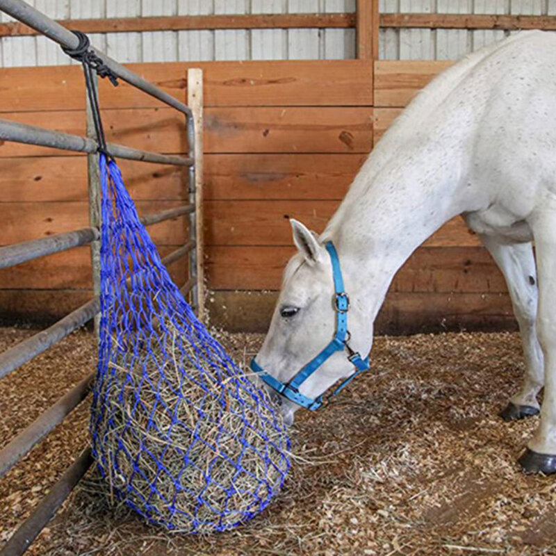 94cm jaring nilon Haylage kecil jaring jerami perlengkapan Haynet tahan lama produk perawatan kuda kantong jaring pengumpan kuda