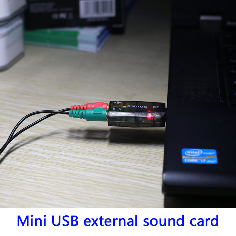 Portátil USB Externo para 3,5mm Mic e Headphone Jack Stereo Headset, Placa de Som 3D, Adaptador de Áudio, Speaker Interface para Laptop, Novo