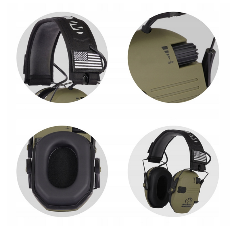 Cache-oreilles de tir électronique militaire tactique, casque d'ouïe de protection, réduction du bruit, rpm/pick-up, désert