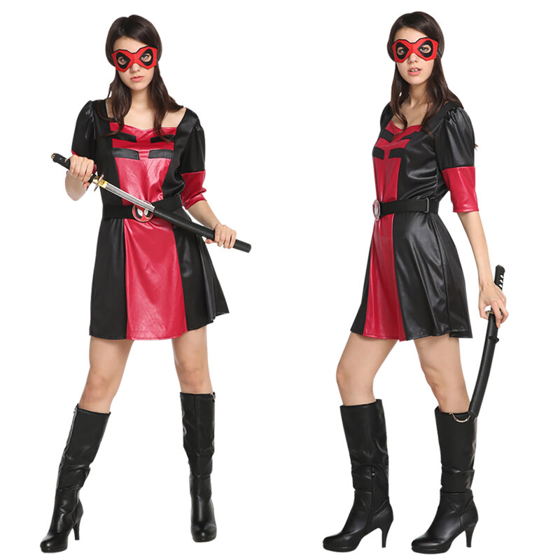 Parents-child Ninja Performance Cosplay Set, Fancy Ninja Costume for family party , Halloween Superhero Kung Fu Outfit
