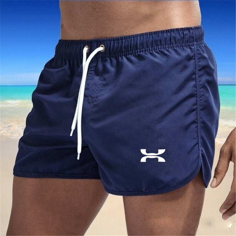 Men's swimming shorts, colorful summer swimwear, sexy, beach, surfboard