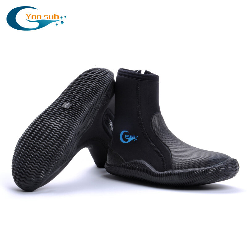YonSub 5MM scarpe da sub taglia 30-47 per bambini adulti tenere in caldo scarpe da Snorkeling attrezzatura per pinne con cerniera scarpe da spiaggia in neoprene