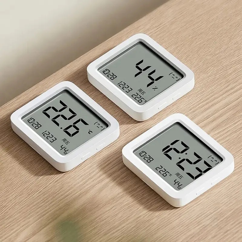 XIAOMI-termómetro Digital Mijia 3, higrómetro eléctrico inalámbrico inteligente con Bluetooth, temperatura y humedad, fecha y hora, pantalla LCD