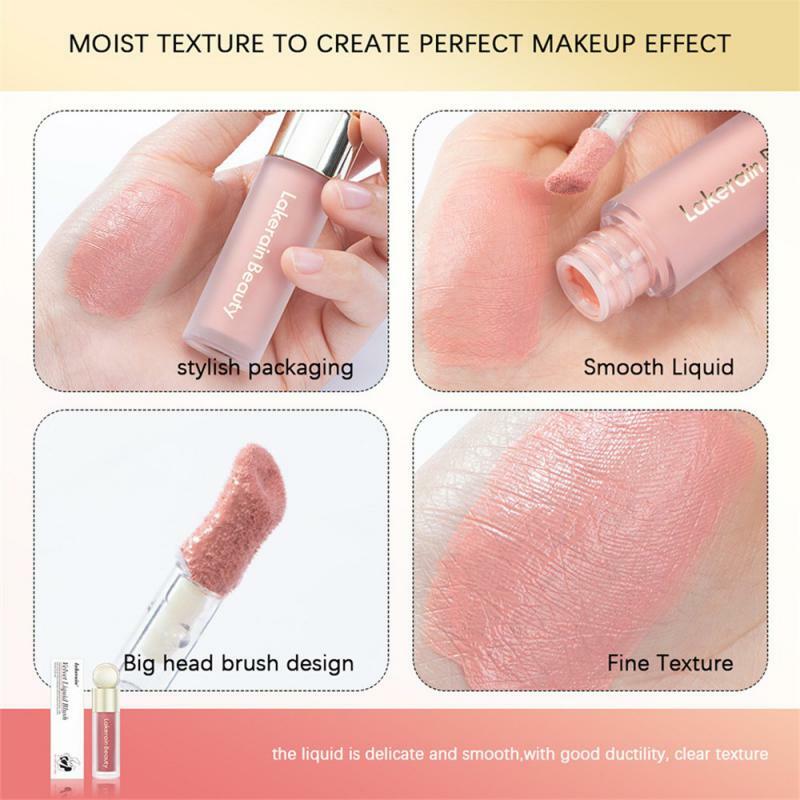 Matte Liquid Powder Blusher Mousse Peach Cream Outline Shadow Colored Cheek Rough Blush Waterproof Face Makeup Cosmetics