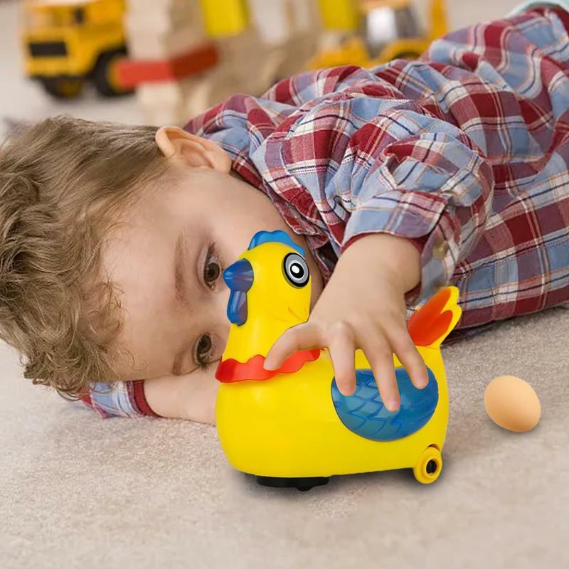 Juguete de pollo creativo de Pascua con ruedas universales, juguetes educativos para aprender a caminar, cantar, bailar, juguete de pollito con luces