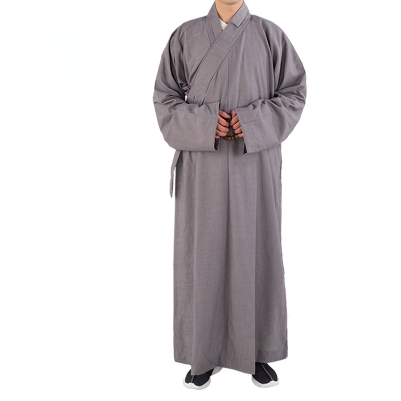 Traditionelle Chinesische Kleidung Lange Roben für Buddhismus Mönch Buddhistischen Kleidung für Erwachsene Männer Haiqing Meditation Kleid