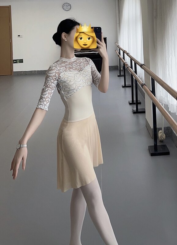 Delantal de Ballet para mujer, tutú de alta calidad, falda de leotardo de práctica de red suave degradada, vestido de baile de Ballet elegante para adultos, nuevo
