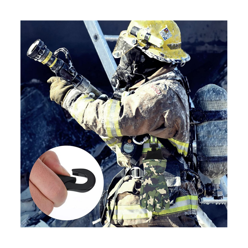 3 Pieces Firefighter Glove Strap Safety Glove Holder Glove Clips for Firefighter Police Work Glove Belt Clip