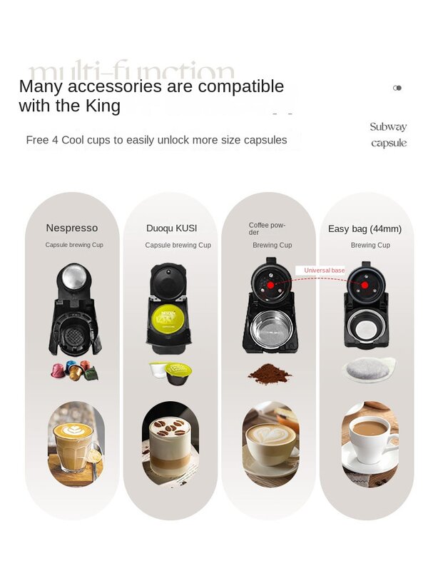 Machine à café à capsules électrique, ensemble de machine à mousse de lait, barboteur domestique automatique, combinaison manuelle