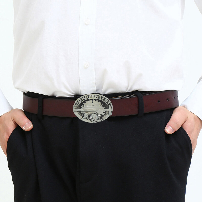 Neue Marke Designer Zink legierung Metall ovale Western Cowboys Zimmermann Gürtels chnalle für Männer geeignet 3,8 cm Gürtel