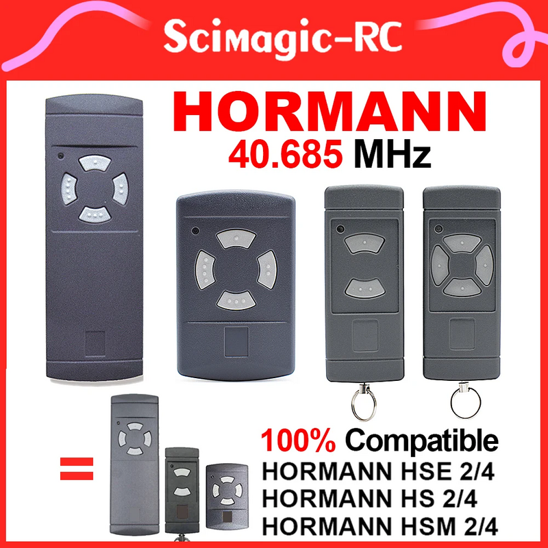 HORMANN-HSE2 HSE4 HSM4 40.685 MHz 원격 제어 회색 버튼 차고 문 오프너, 40MHz 게이트 명령
