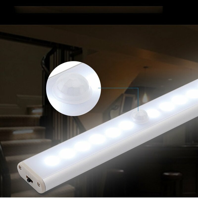 Luz LED nocturna inalámbrica con Sensor de movimiento, lámpara de noche para armario, cocina, dormitorio, Detector, luz de fondo para armario y escalera