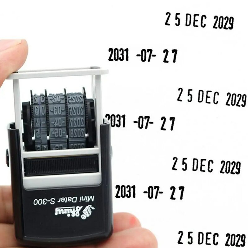 S-300 Date Stamp Shipping Receiving Self-Inking DIY Date Stamp Mini Dater Office Scrapbooking Stationery Stamp Rolling Wheel