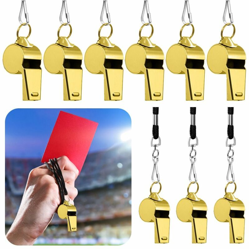 Stainless Steel Whistle With Rope Metal Whistle Referee Sport Rugby Party Training School Football Basketball Cheerleaders Cheer