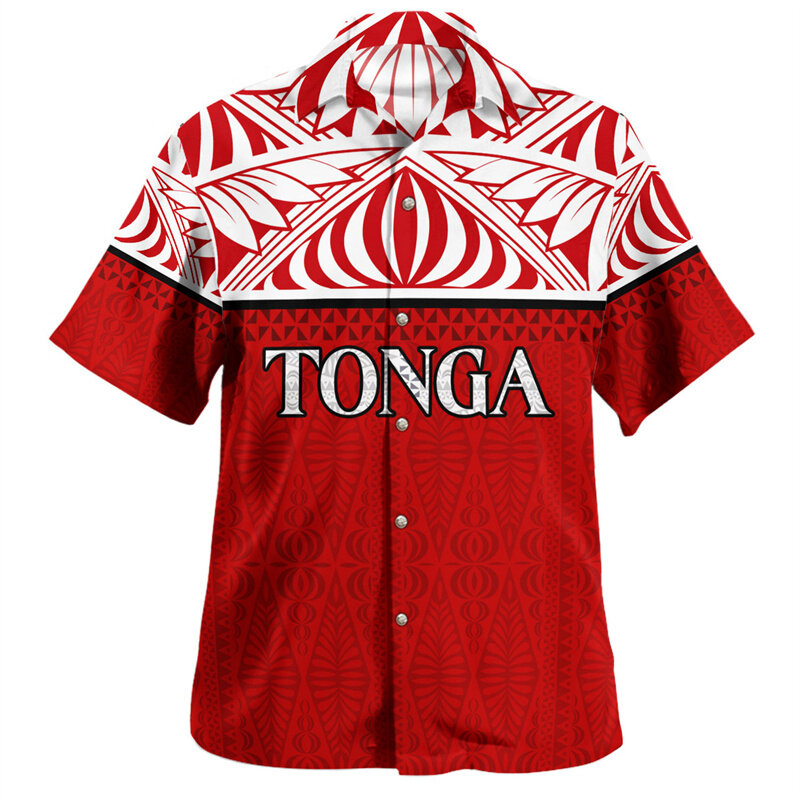 3d das Königreich der Tonga-Flagge drucken Hemden Männer Tonga Mantel des Arm emblems Grafik kurze Hemden Harajuku Hemden Kleidung Blusen