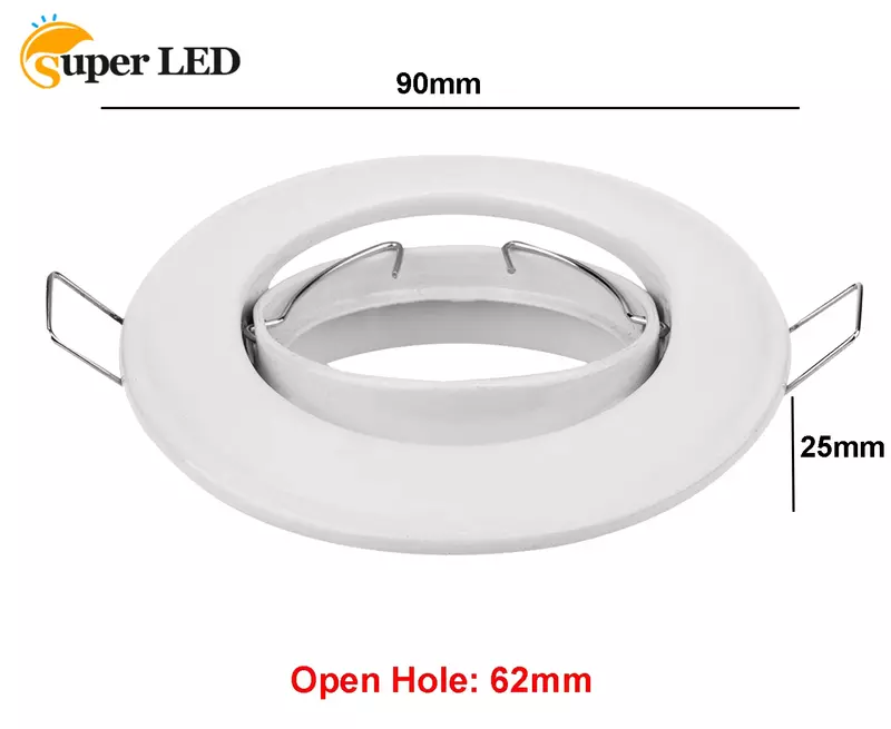 Redonda ajustável embutida LED teto Spot Light, acessórios Downlight, Gu10, mr16