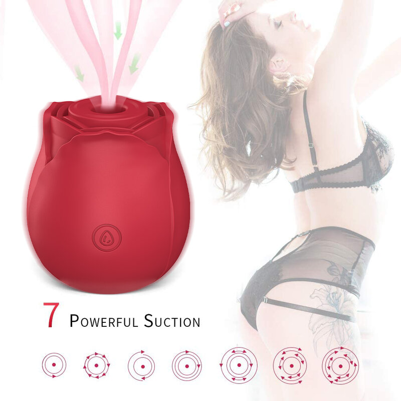 Vibratore per succhiare la Vagina a forma di rosa intimo buona ventosa per capezzoli leccata orale stimolazione del clitoride potenti giocattoli del sesso per le donne