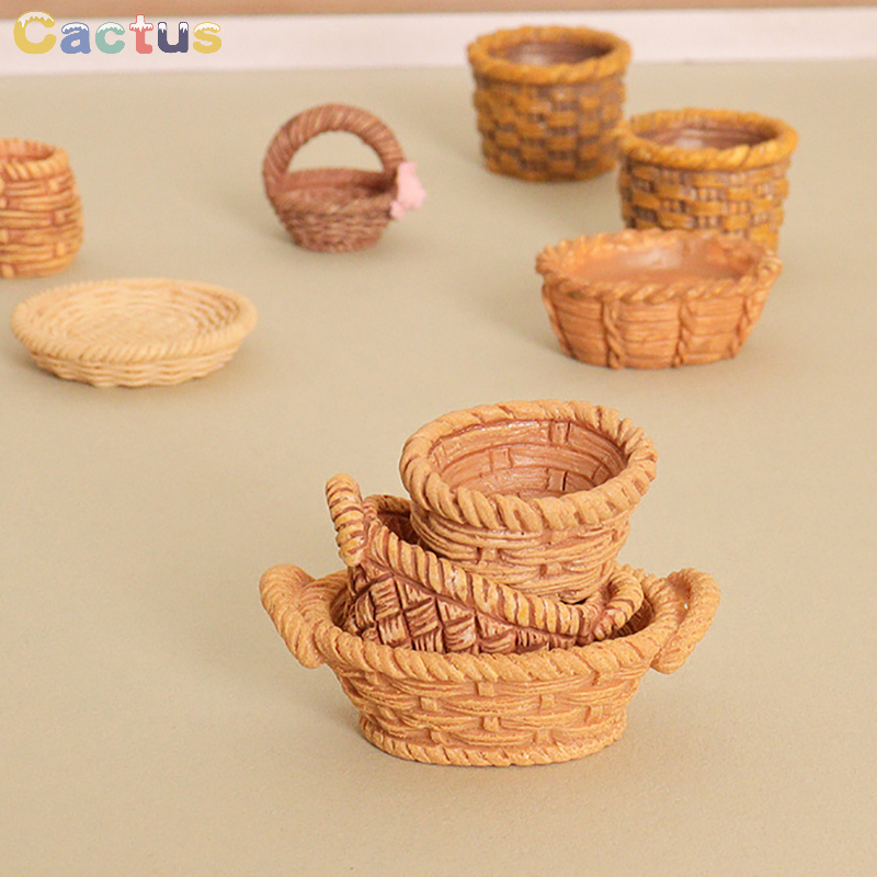 1/12 Dollhouse Simulation Vegetable Food Storage Basket Dollhouse Miniature Kitchen Decoration Dolls House Accessories