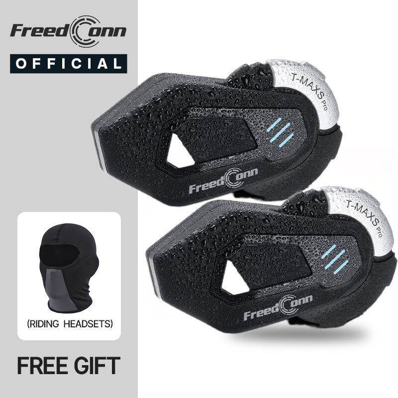 FreedConn T Max S Pro 오토바이 인터콤 블루투스 헬멧 헤드셋, 음악 FM 방수, 8 명의 라이더 헤드폰 커뮤니케이터, 1000M