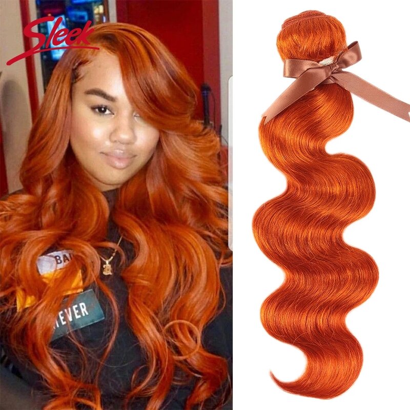 Schlanken Körper Welle Orange Bundles Menschliches Haar Brasilianische Körper Welle Natürliche Remy Haarwebart 8 Zu 28 Zoll Für Haar erweiterung