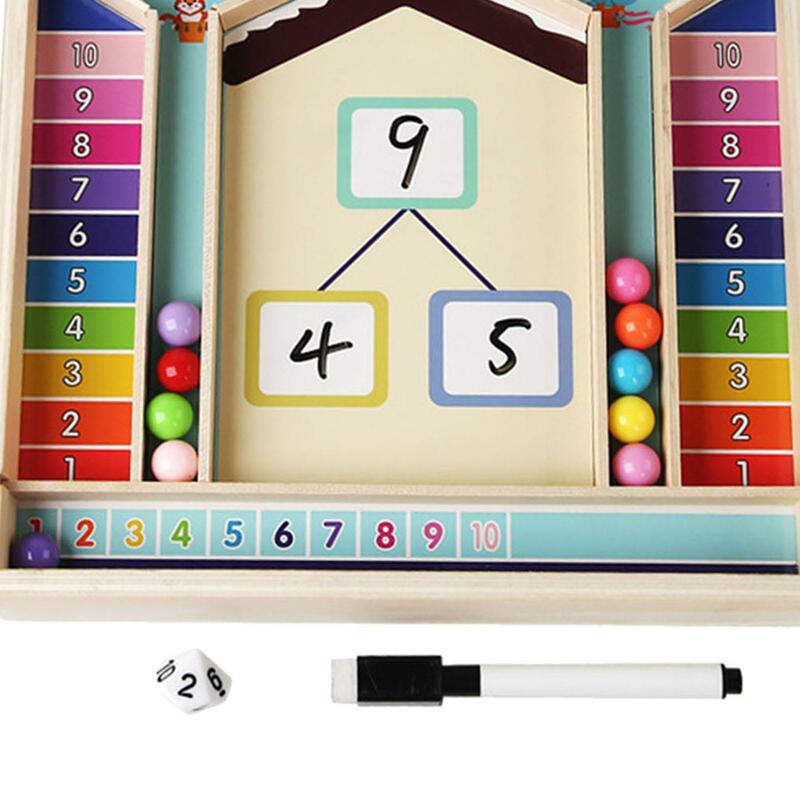 Juguete de matemáticas de madera Montessori, juguetes educativos con cuentas de colores, juguetes para contar números para guardería, niños, niñas