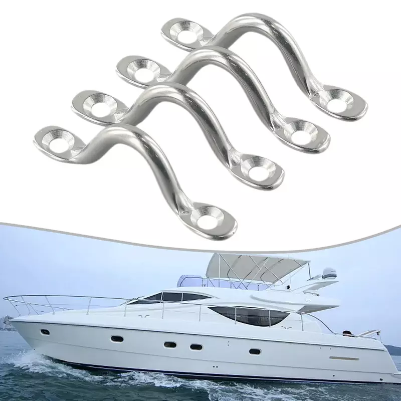 4Pcs 5mm filo di acciaio inossidabile Eye-Strap Boat Marine Silver-RV motori-accessori Tie Down Fender Hook baldacchino per tavole da barca