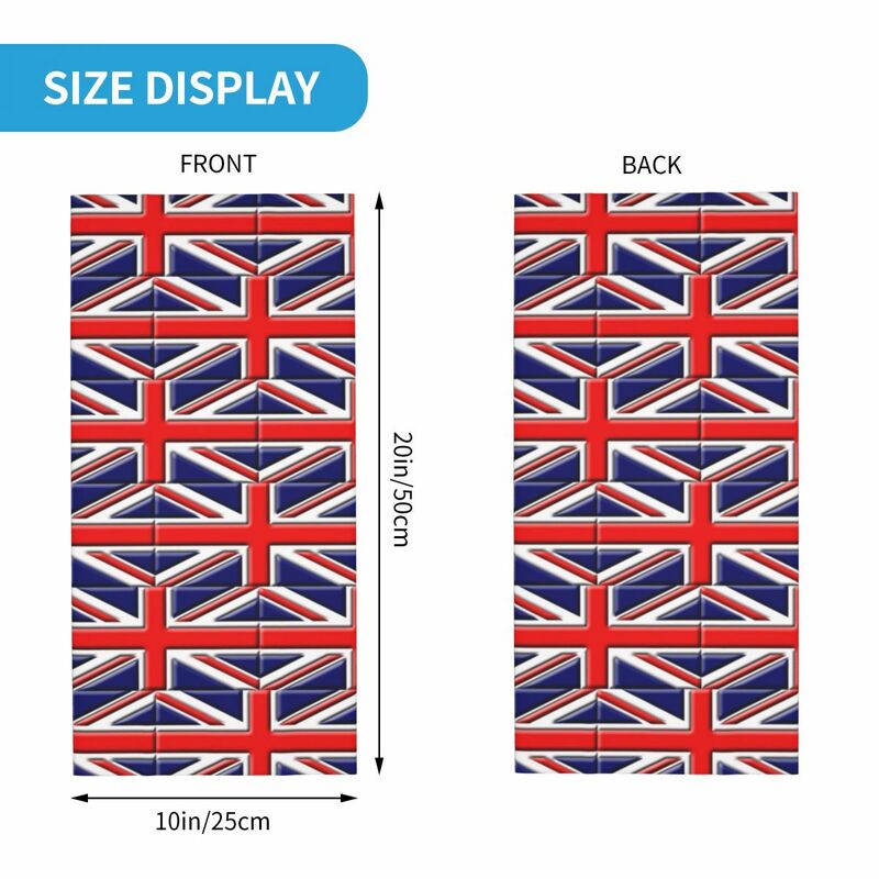 Union Uk Flag Bandana Neck Cover Printed United Kingdom Balaclavas Wrap Scarf Multifunctional Headwear for Men Women Windproof