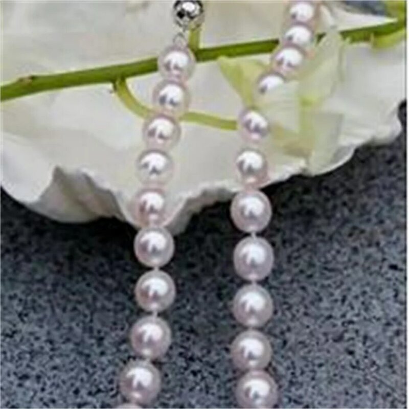 9-10MM White Akoya Pearl Necklace 18"
