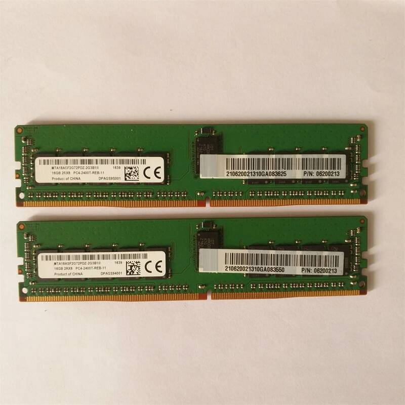 Memoria de servidor de 16GB, 1 piezas RAM, 16GB, 2RX8 PC4-2400T, DDR4, ECC 06200213, N24DDR402, envío rápido, alta calidad, funciona bien