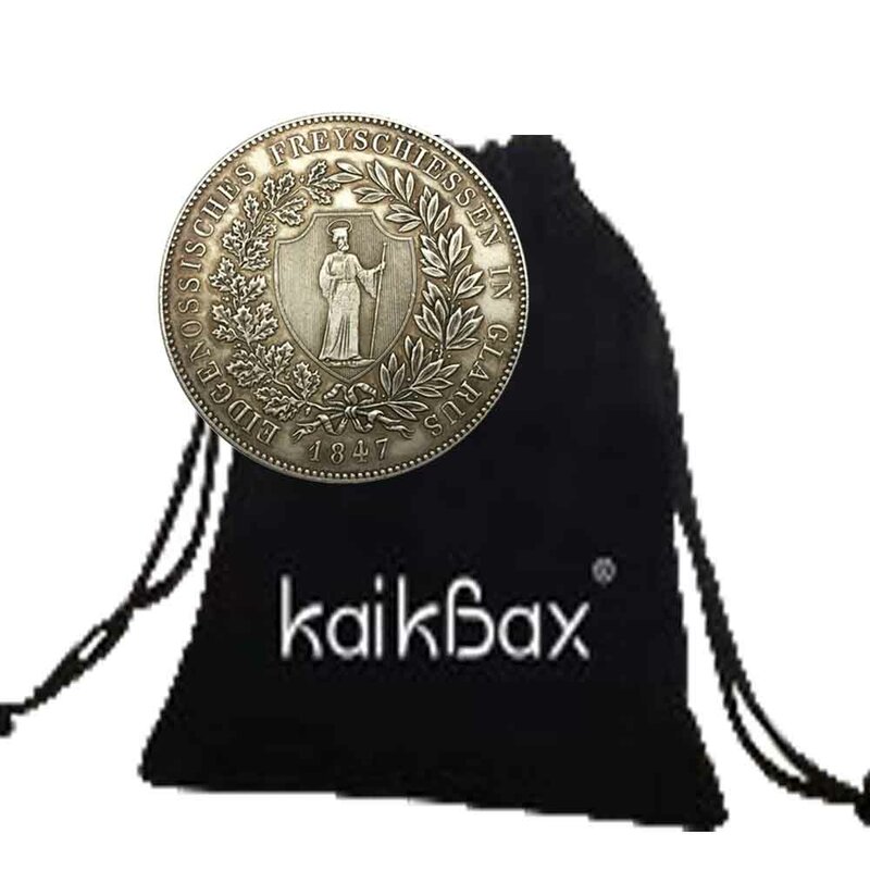Роскошная коллекция 1847 года, швейцарский парный рыцарь храбрости, художественная монета/Монета на решение для ночного клуба/удачи, памятная монета с карманом + подарочный пакет