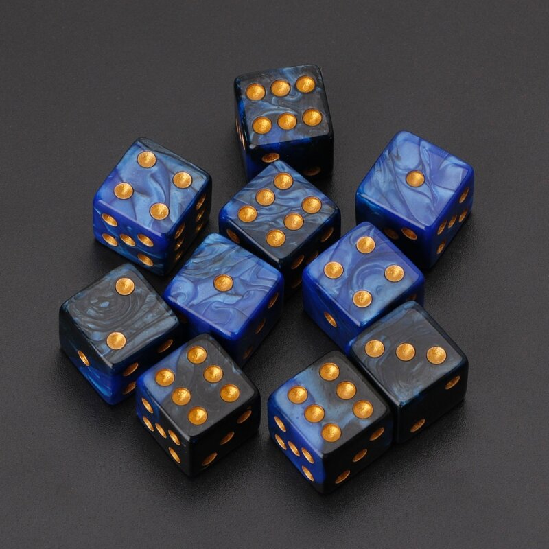 10pcs 15mm Multicolor Acrylic Cube dice set Six Sides Portable Table Games Toy