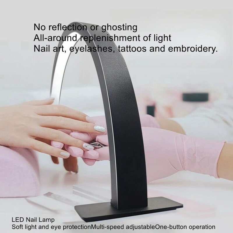 반달 뷰티 램프 자수 네일 문신 눈썹 속눈썹 램프, 침대 옆 바닥 LED 눈 보호, U자형 필 라이트