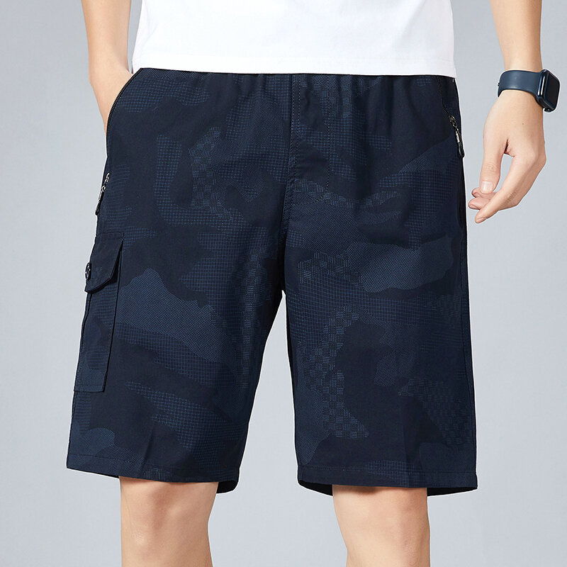 Männliche Kleidung kurze Shorts Männer Cargo Shorts große Größe entspannte Passform Outdoor-Arbeits shorts unter Knie Bermuda Shorts