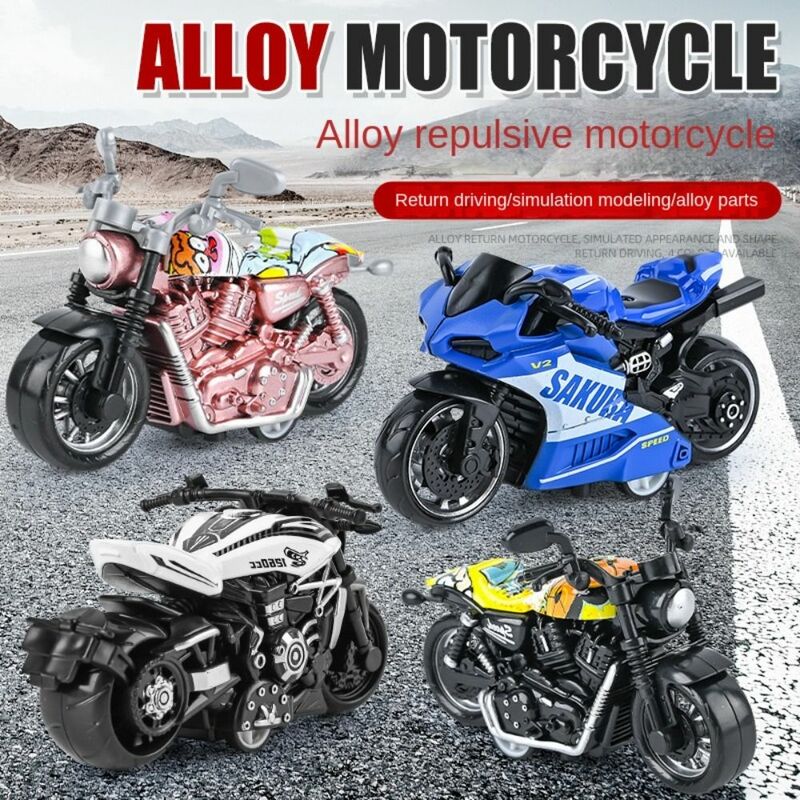 Mini modelo de motocicleta Pullback, simulación de aleación, modelo de motocicleta, coche extraíble, locomotora, figuras de acción, juguetes para niños