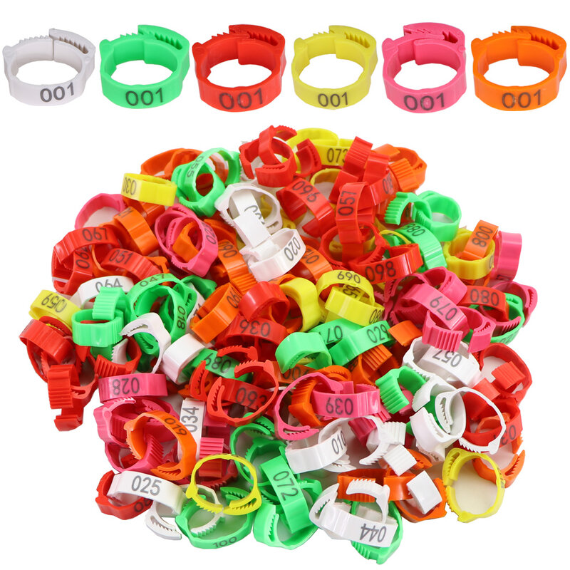 100PCS Plastic Numbered Poultry Chicken Leg Adjustable Foot Label Rings for Pigeon Duck Goose Identification Tools