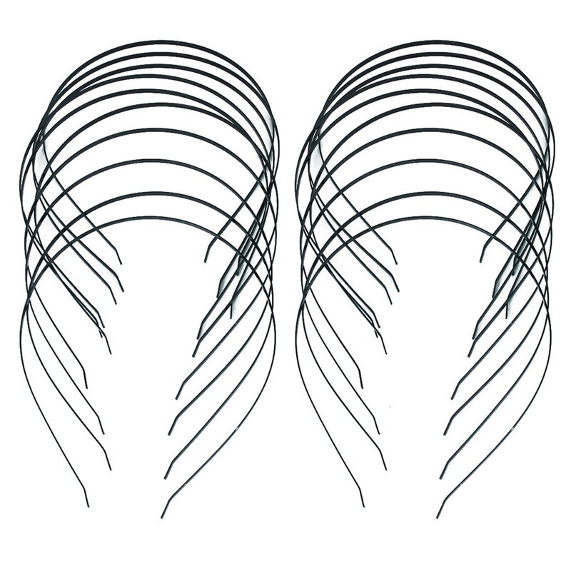 20pcs 3mm leere Stirnbänder Metall Haarband viele DIY Zubehör schwarz