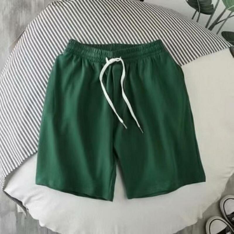 Elastische Kordel zug Bund Shorts schnell trocknende sportliche Shorts mit elastischen Bund taschen für Männer Sommer einfarbig breit