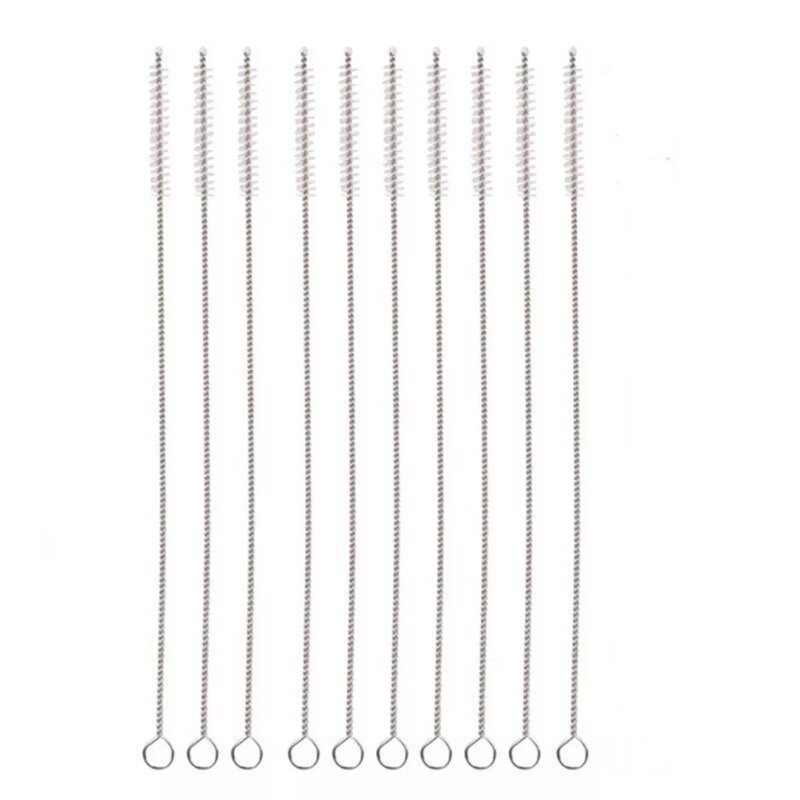 Hot 5/10PCS 6mm Drinking Straws Cleaning Brushes Cleaning brushes Stainless Steel Reusable Cleans Sippy Cup Cleaning Tool